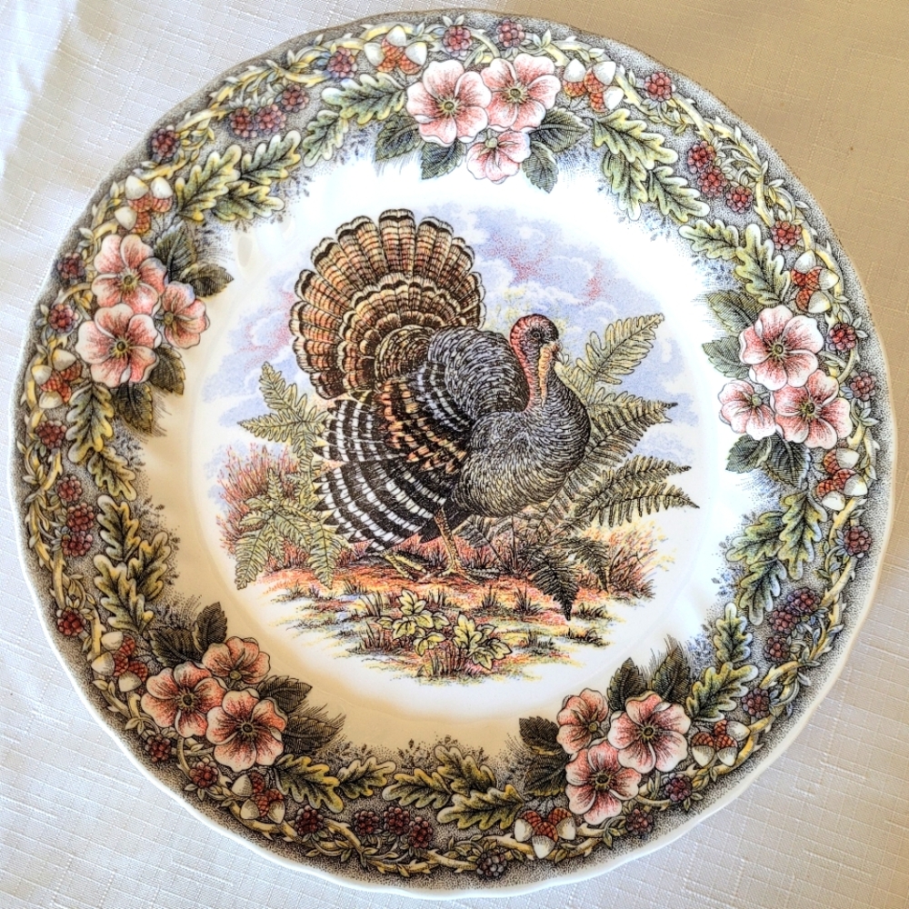 Churchill China floral turkey dinner plates, set of four